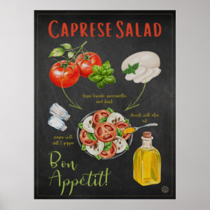 Caprese Salad Recipe - Italienska köket Poster