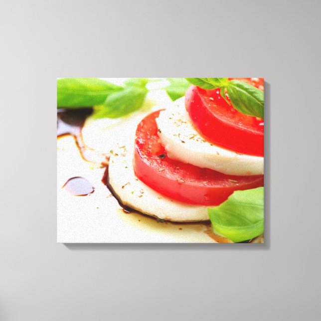 Caprese Salad. Tomato- och Mozzarella-skivor Canvastryck (Framsida)
