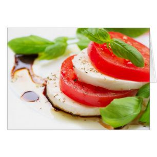 Caprese Salad. Tomato- och Mozzarella-skivor Hälsningskort