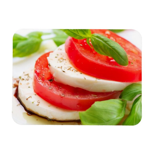 Caprese Salad. Tomato- och Mozzarella-skivor Magnet (Horisontell)