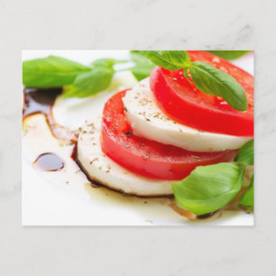 Caprese Salad. Tomato- och Mozzarella-skivor Vykort