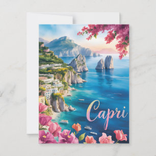 Capri akvarell vykort