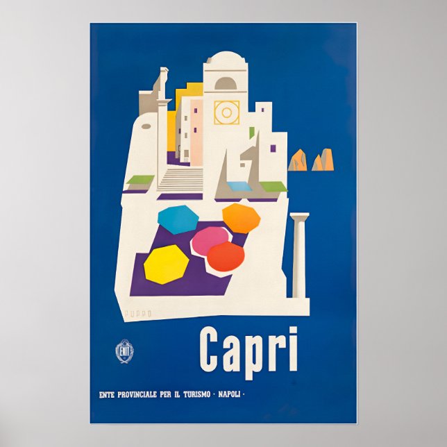 Capri Art Italy Travel Poster Vintage Italian Prin (Framsidan)