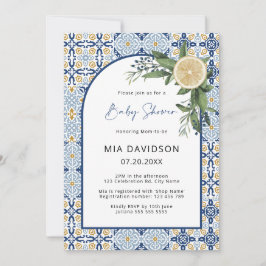 Capri Baby Shower Citrus Italiensk Baby Shower Inbjudningar