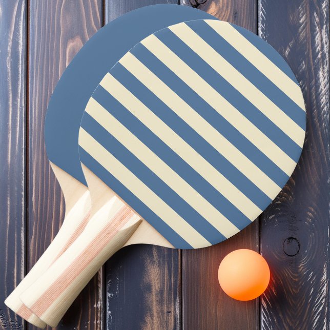 Capri Blå Polostripad och enfärgad Pingisracket (Skapare uppladdad)