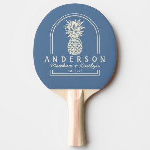 Capri Blue Ananas Bröllopsbåge & Namn Pingisracket