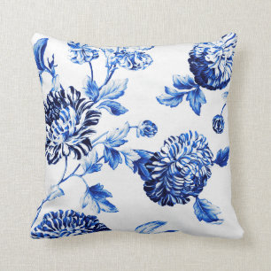 Capri Blue Botanical Blommigt Toile No. 2 Kudde