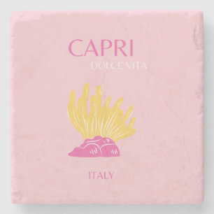 CAPRI, Capri Travel Art, Preppy, Preppy Room, Rosa Stenunderlägg