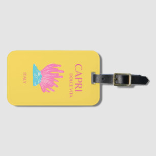 Capri Dolce Vita, Travel Art, Gult Bagagebricka