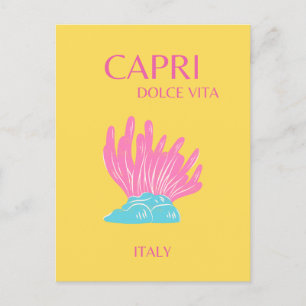 Capri Dolce Vita, Travel Art, Gult Helg Vykort