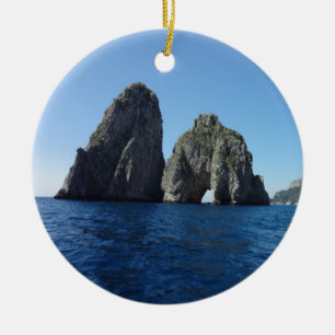 Capri Faraglion vaggar italien Julgransprydnad Keramik