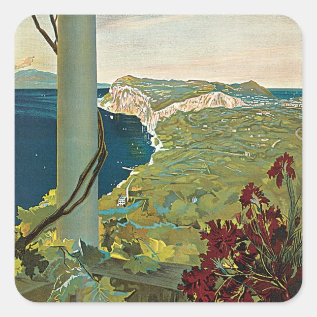 Capri Fyrkantigt Klistermärke (Framsida)