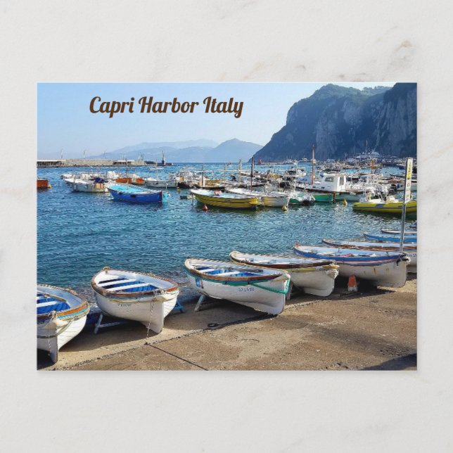 Capri Harbour Italien Vykort (Framsida)