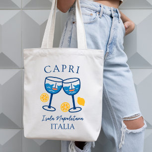 Capri Isola Napoletana - Kustnära Italien Sommaren Tygkasse