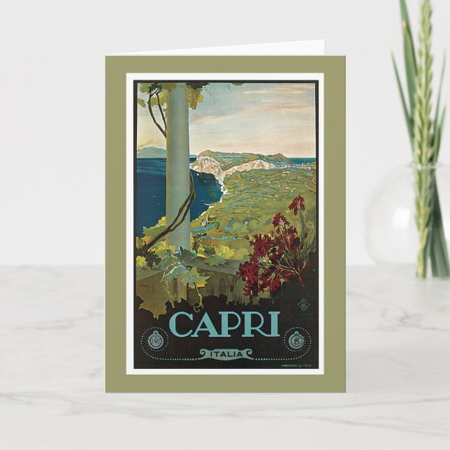 Capri Italia Italien Vintage Kort (Framsida)