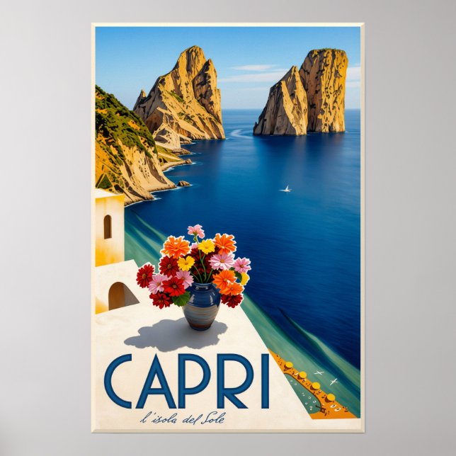 Capri, Italien Affisch (Framsidan)
