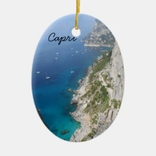 Capri italien julgransprydnad keramik
