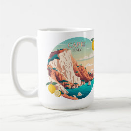Capri Italien Lemons Mediterranean Island Retro Kaffemugg