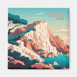 Capri Italien Lemons Mediterranean Island Retro Magnet