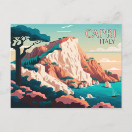 Capri Italien Lemons Mediterranean Island Retro Vykort