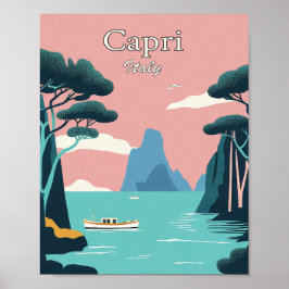 Capri Italien Minimalist Vintage Art Poster