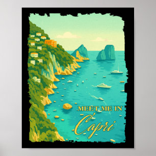 Capri Italien Resa Minnen Från Capri Poster