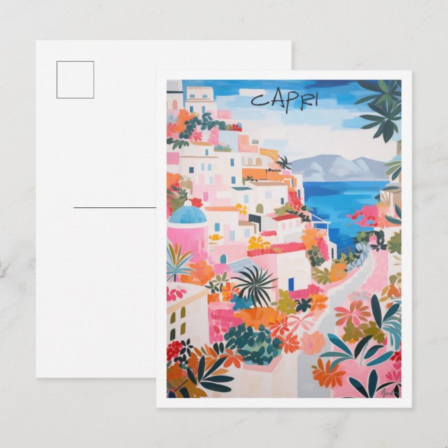 Capri Italien Resaestetik Vykort (Fram/baksida)