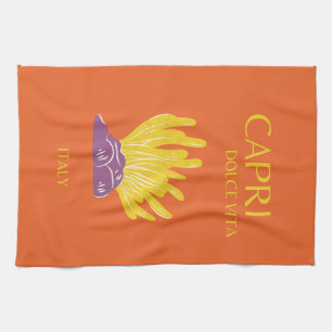 Capri, Italien, resor, vallmo, Orange Kökshandduk