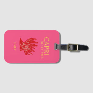 Capri, Italien, Rosa Bagagebricka