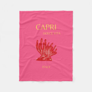 Capri, Italien, Rosa Fleecefilt
