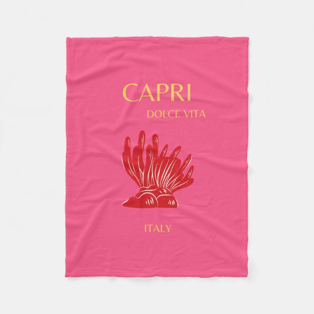 Capri, Italien, Rosa Fleecefilt (Framsidan)