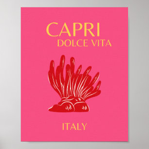 Capri, Italien, Rosa Poster