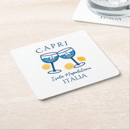 Capri Italien Summer Underlägg Papper Kvadrat