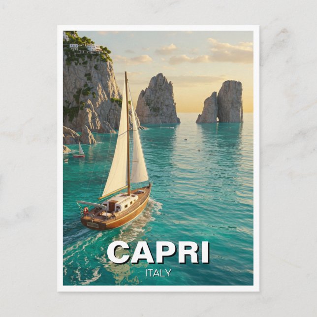 Capri Italien Travel Vykort (Framsida)