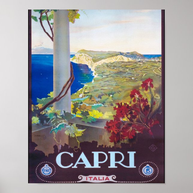 Capri Italien - vacker vy Poster (Framsidan)