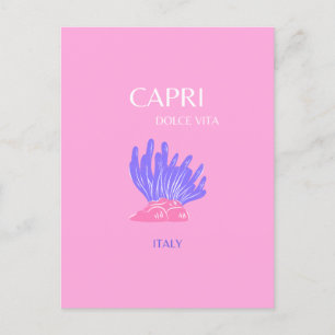 Capri, Italien, vallmo, Rosa Helg Vykort