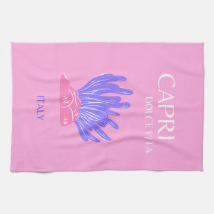 Capri, Italien, vallmo, Rosa Kökshandduk