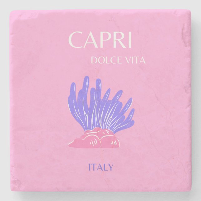 Capri, Italien, vallmo, Rosa Stenunderlägg (Framsidan)