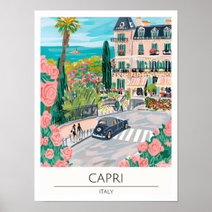 Capri Italien Vintage Konst Illustration Resa Poster