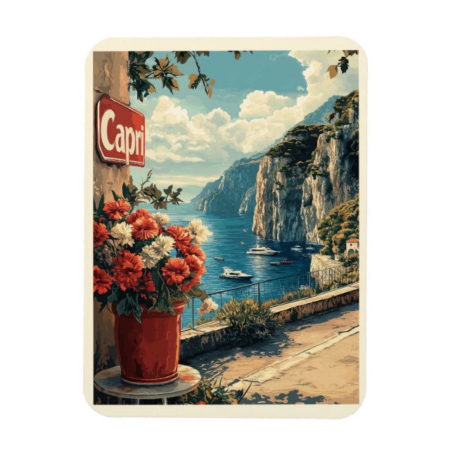 Capri, Italien Vintage Magnet (Vertikal)