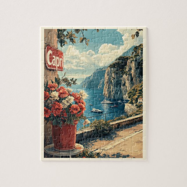 Capri, Italien Vintage Pussel (Vertikal)