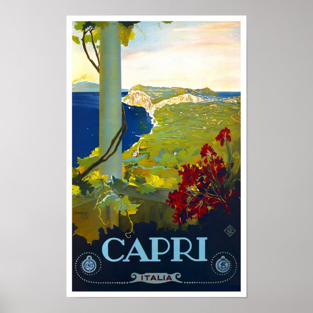 Capri Italien vintage resor Poster (Framsidan)