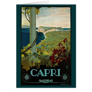 Capri, Italien, Vintage resor Poster Art Italia Hälsningskort