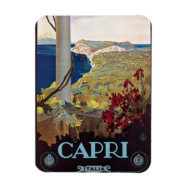 Capri, Italien Vintage resor Poster Magnet (Vertikal)