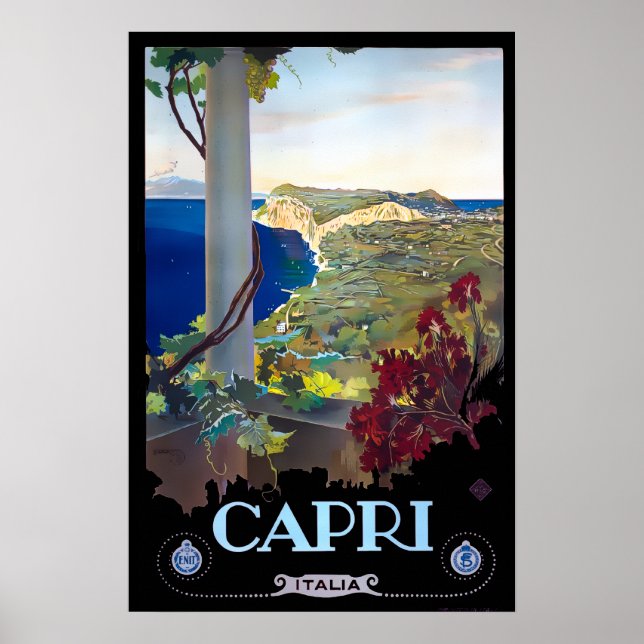 Capri, Italien Vintage resor Turism Poster (Framsidan)