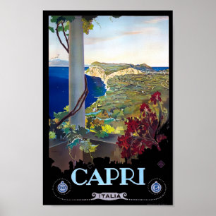 Capri, Italien Vintage resor Turism Poster