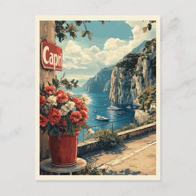 Capri, Italien Vintage Vykort (Framsida)