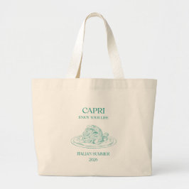 Capri Italiensk Sommar Lyx Smaragd Pasta Jumbo Tygkasse