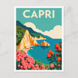 Capri Italy Art vintage Travel Vykort