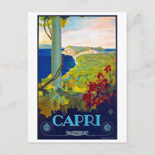 Capri, kustlinje, hav, Italien, italienska riviera Vykort
